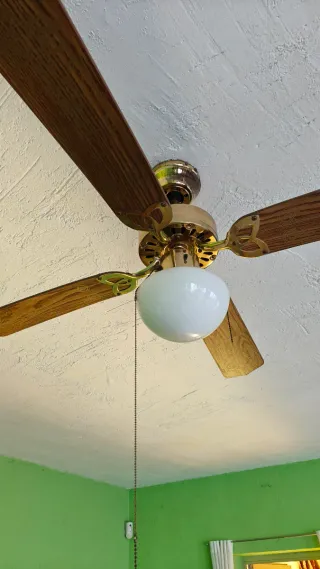 Ventilador de techo madera y metal