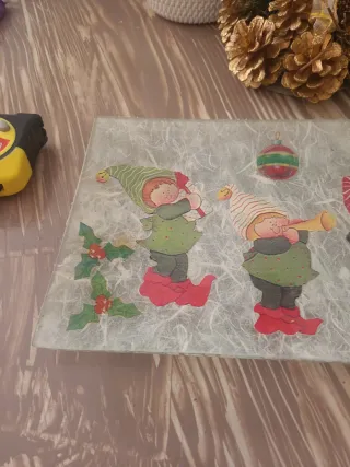 Bandeja cristal artesanal navideña