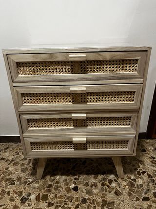 Cabecero 135cm, mesita de noche 40x40 y cajonera