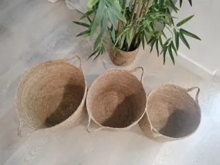 Conjunto Cestas Fibras Naturales Estilo Boho