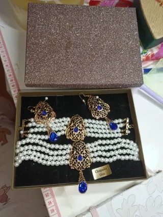 Aderezo fallera oro y azul