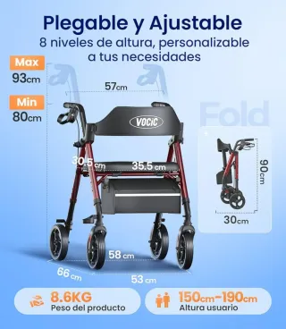 Andador VOCIC Plegable con Asiento