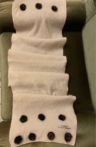 Sciarpa Laura Biagiotti Beige con Pompon