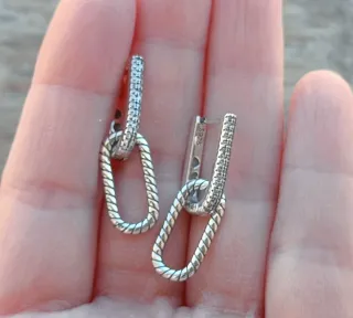 Pendientes Aro U Plata con Brillantes