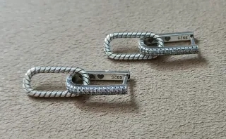 Pendientes Aro U Plata con Brillantes