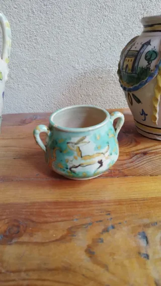 Juego de 3 jarrones de cerámica antiguos