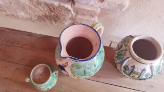 Juego de 3 jarrones de cerámica antiguos