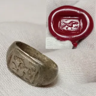 Anillo Romano Plata Sello Grabado