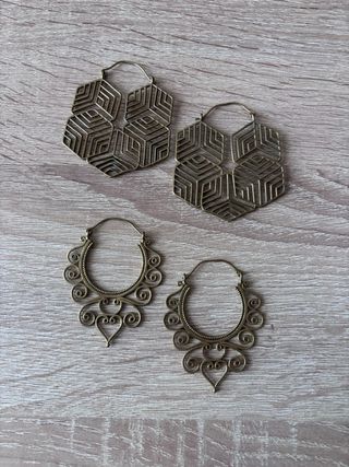 Pendientes boho/étnicos dorados