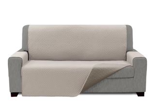 Funda Acolchada Sofá 2 Plazas Beige/Gris
