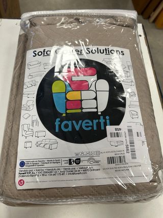 Funda Acolchada Sofá 2 Plazas Beige/Gris