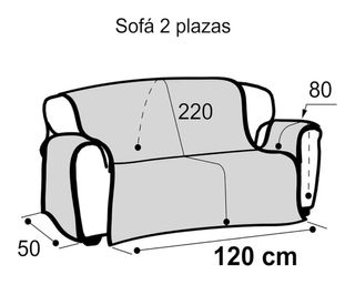 Funda Acolchada Sofá 2 Plazas Beige/Gris