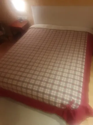 Colcha/Edredón Cuadros Rojo y Beige