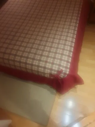 Colcha/Edredón Cuadros Rojo y Beige