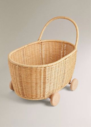 Carrito ratán bebé Zara Home para boda en Albacete