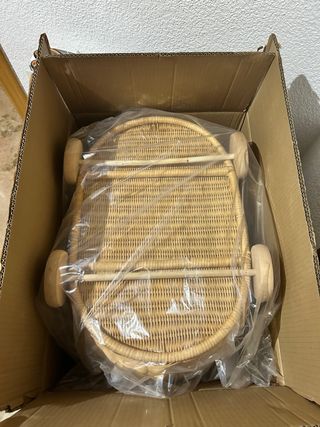 Carrito ratán bebé Zara Home para boda en Albacete