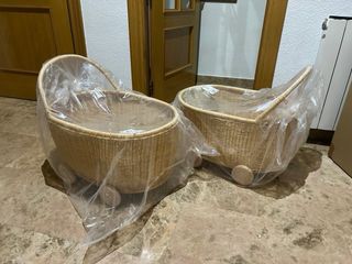 Carrito ratán bebé Zara Home para boda en Albacete