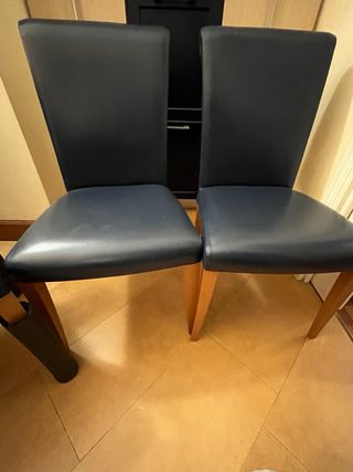 4 Sedie Poltrona Frau Pelle Blu