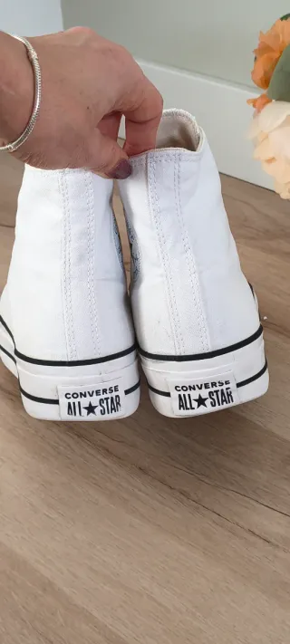 Converse con plataforma talla 41 color blanco
