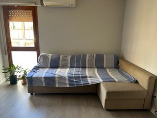 Divano letto a forma di L beige in tessuto Ikea