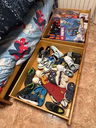 Cama nido madera maciza, dormitorio completo