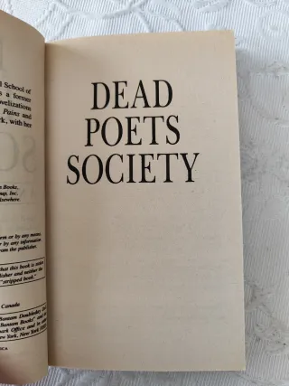Dead Poets Society A Novel