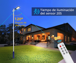 Farola Solar 150W con Mando y Sensor