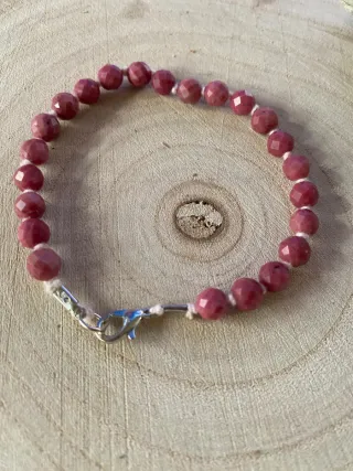 Bracciale Rodocrosite Pietre Vere Fatto a Mano