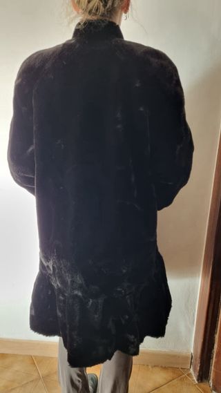 Abrigo imitación Mouton negro