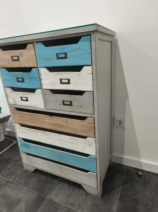 Cómoda Vintage Madera y Cristal