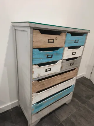 Cómoda Vintage Madera y Cristal