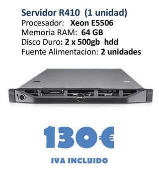 Servidor Dell R410 Xeon 64GB RAM 1TB HDD