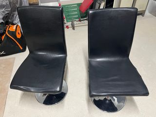 Juego de 2 Sillas Giratorias Negras