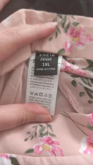 Falda larga rosa floral