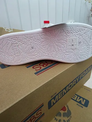 Skechers Bobs Memory Foam Zapatillas Blancas Dorad