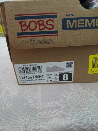 Skechers Bobs Memory Foam Zapatillas Blancas Dorad