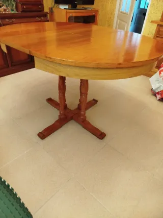 Mesa comedor extensible madera noble