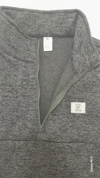 Sudadera gris hombre cuello alto cremallera