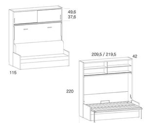 CAMA ABATIBLE CON SOFÁ SONRÍE
