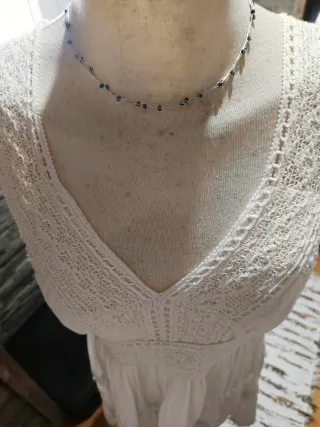 Vestido Ibicenco Midi Encaje Blanco