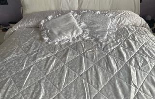 Copriletto matrimoniale bianco trapuntato 3 pezzi