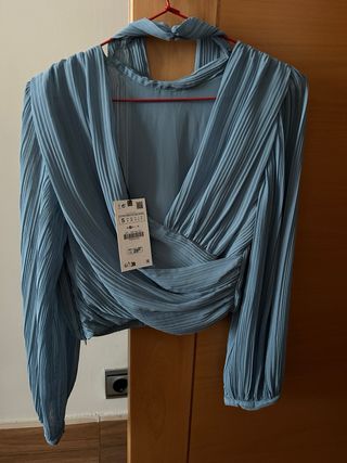Blusa Zara azul talla S