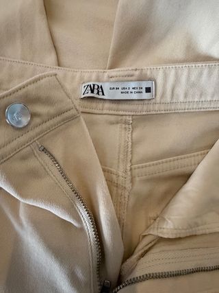 Pantalón Carrot Beige Zara Talla 34