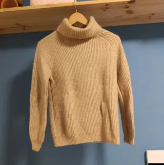 Jersey de cuello alto beige talla S