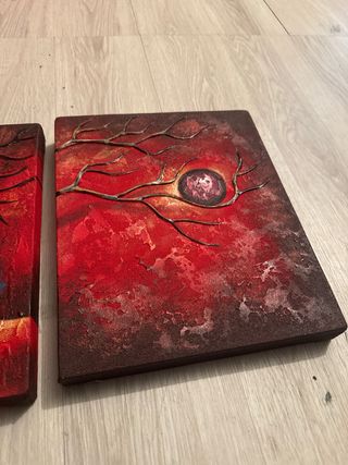 Set 4 Cuadros Zen Pintados a Mano