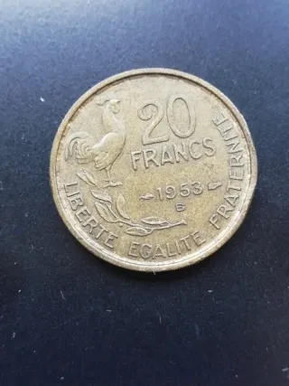 2 Monedas 20 Francos Franceses (1952, 1953)