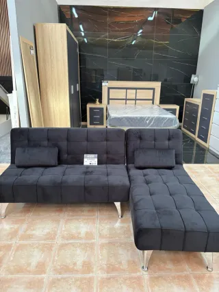 Economico sofa cama negro terciopelo