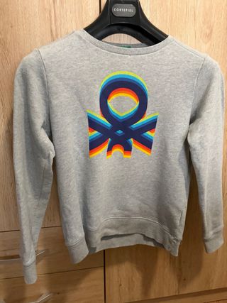 2 sudaderas Benetton niño gris y amarilla