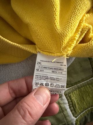 2 sudaderas Benetton niño gris y amarilla