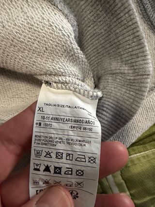 2 sudaderas Benetton niño gris y amarilla